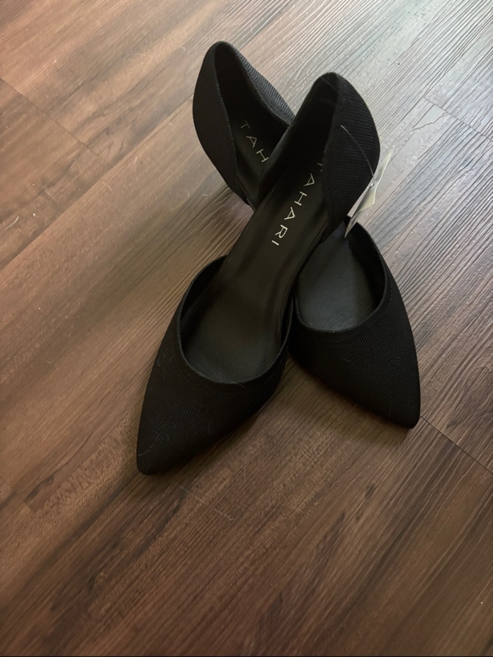 Tahari Black Pointed D'Orsay Slip-On Flats